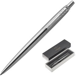 Ручка шариковая Parker Jotter цвет чернил синий цвет корпуса серебристый (артикул производителя 1953170)